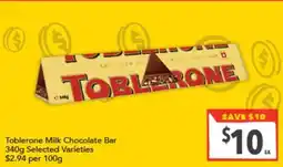 Supa Valu Toblerone Milk Chocolate Bar offer
