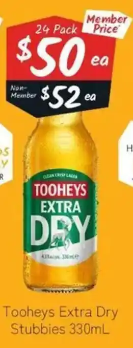 Tooheys Extra Dry Stubbies