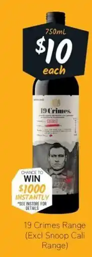 Cellarbrations 19 Crimes Shiraz offer