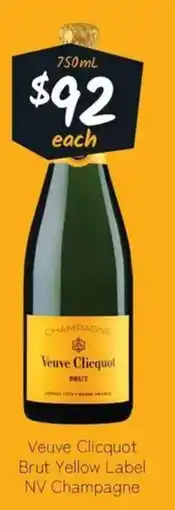 Cellarbrations Veuve Clicquot Brut Yellow Label NV Champagne offer