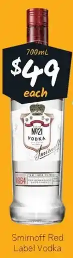 Cellarbrations Smirnoff Red Label Vodka offer