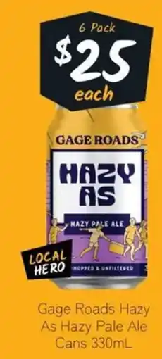 Cellarbrations Gage Roads Hazy As Hazy Pale Ale offer