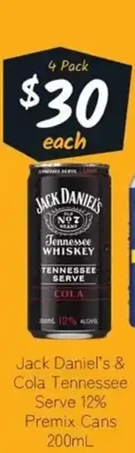 Cellarbrations Jack Daniel's & Cola Tennessee Serve offer