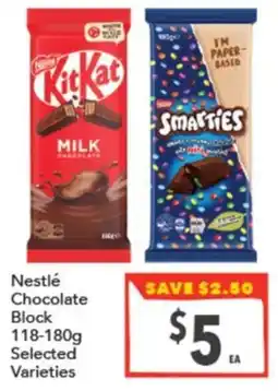 Supa Valu Nestlé Chocolate Block Selected Varieties offer
