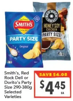 Supa Valu Smith's, Red Rock Deli or Dorito's Party Size Selected Varieties offer