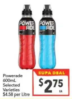 Supa Valu Powerade Selected Varieties offer
