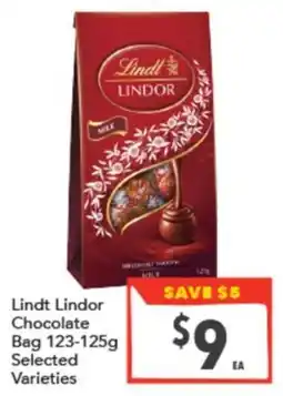 Supa Valu Lindt Lindor Chocolate Bag Selected Varieties offer