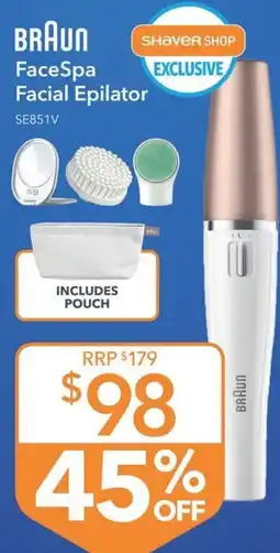 Shaver Shop Braun FaceSpa Facial Epilator offer