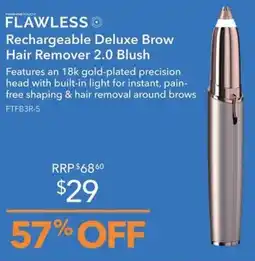 Shaver Shop Finish Touch Flawless Rechargeable Deluxe Brow Hair Remover 2.0 Blush offer