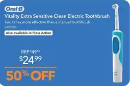 Shaver Shop Oral-B Vitality Extra Sensitive Clean Electric Toothbrush offer