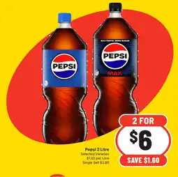 Supa Valu Pepsi 2 Litre Selected Varieties offer