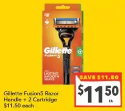 Supa Valu Gillette Fusion5 Razor Handle + 2 Cartridge offer