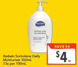 Supa Valu Redwin Sorbolene Daily Moisturiser offer