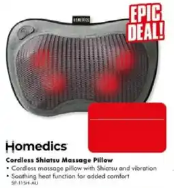 The Good Guys Homedics Cordless Shiatsu Massage Pillow offer