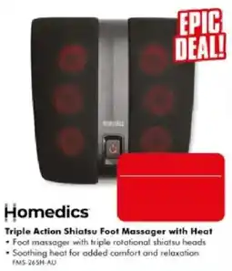 The Good Guys Homedics Triple Action Shiatsu Foot Massager with Heat offer
