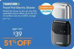 Shaver Shop Transform-U Travel Foil Electric Shaver offer