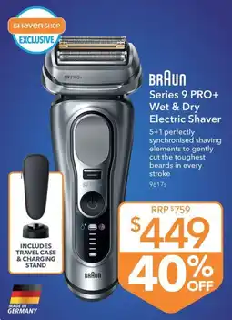 Shaver Shop Braun Series 9 PRO+ Wet & Dry Electric Shaver offer