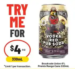 Supa Valu Brookvale Union Vodka Red Pub Soda offer
