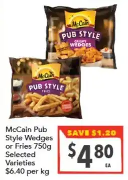 Supa Valu McCain Pub Style Wedges or Fries offer