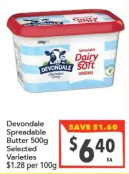 Supa Valu Devondale Spreadable Butter offer