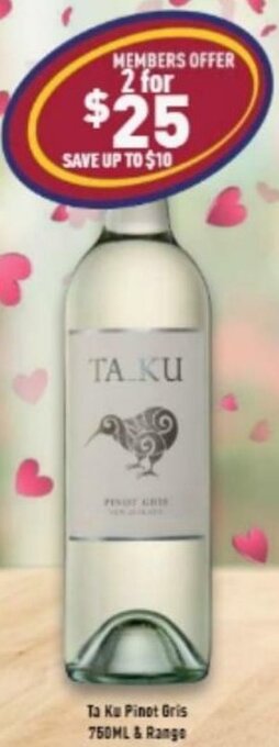 Ta Ku Pinot Gris 750ml