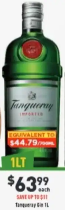 Liquor Legends Tanquery Gin 1L offer
