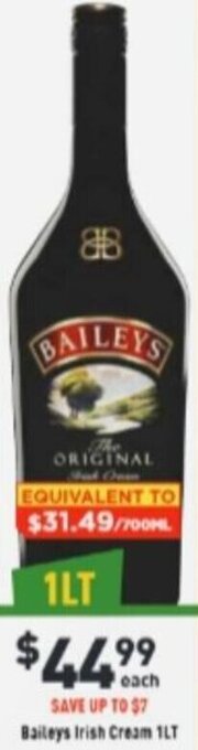Liquor Legends Baileys Irish Cream 1Lt offer