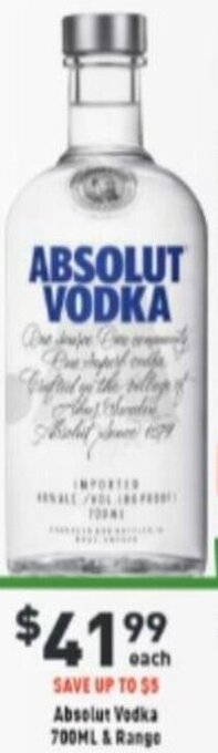 Absolut Vodka 700ml