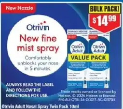 Chemist Warehouse Otrivin Adult Nasal Spray Twin Pack offer