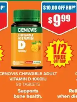 Chemist Warehouse Cenovis Chewable Adult Vitamin D 1000IU offer