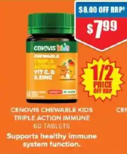 Chemist Warehouse Cenovis Chewable Kids Triple Action Immune offer