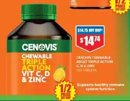 Chemist Warehouse Cenovis Chewable Triple Action Vit C, D & Zinc offer