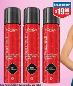 Chemist Warehouse L'Oréal Paris Infallible 3-Second Setting Mist offer