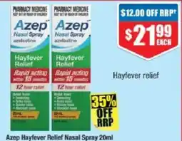 Chemist Warehouse Azep Hayfever Relief Nasal Spray offer