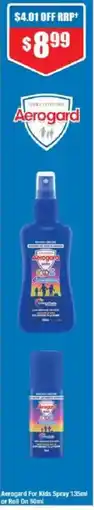 Chemist Warehouse Aerogard For Kids Spray 135ml or Roll On offer