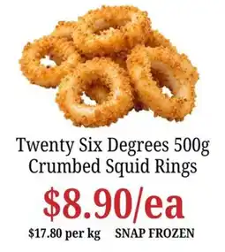 Farmer Jack's Twenty Six Degrees Crumbed Squid Rings offer