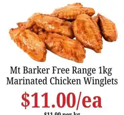Farmer Jack's Mt Barker Free Range Marinated Chicken Winglets offer
