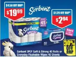 Chemist Warehouse Sorbent 3PLY Soft & Strong 40 Rolls offer