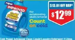 Chemist Warehouse Cold Power Advanced Clean Liquid Laundry Detergent offer