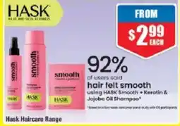 Chemist Warehouse Hask Smooth + Keratin & Jojoba Oil Shampoo offer