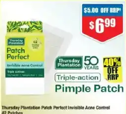 Chemist Warehouse Thursday Plantation Patch Perfect Invisible Acne Control offer