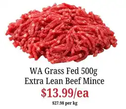 Farmer Jack's WA Grass Fed Extra Lean Beef Mince offer