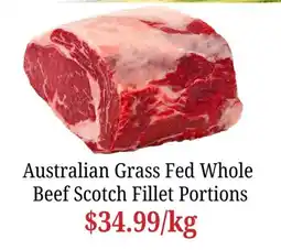 Farmer Jack's Australian Grass Fed Whole Beef Scotch Fillet Portions offer