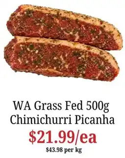 Farmer Jack's WA Grass Fed Chimichurri Picanha offer