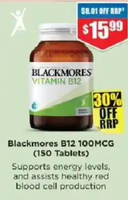 Chemist Warehouse Blackmores Vitamin B12 offer