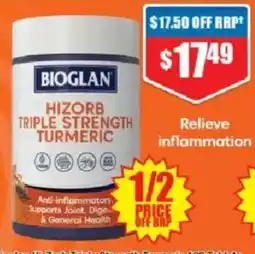 Chemist Warehouse Bioglan Hizorb Triple Strength Turmeric offer