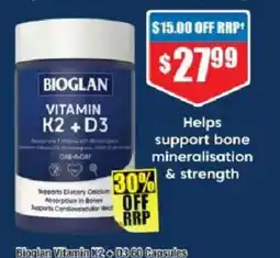 Chemist Warehouse Bioglan Vitamin K2 + D3 offer