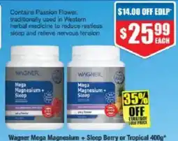 Chemist Warehouse Wagner Mega Magnesium + Sleep Berry or Tropical offer