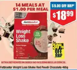 Chemist Warehouse Fatblaster Weight Loss Shake Red Pouch Chocolate offer