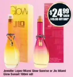 Chemist Warehouse Jennifer Lopez Miami Glow Sunset 100ml edt offer